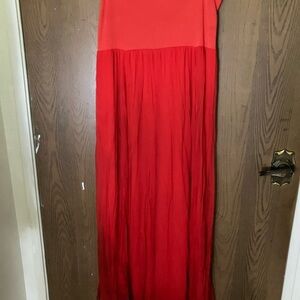 Elegant Red Maxi Skirt